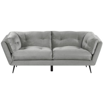Sofa 3-osobowa welurowa szara LENVIK