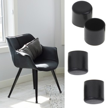 Чехлы на ножки мебельных стульев 18мм черные