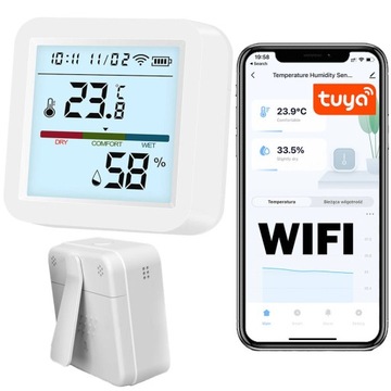 USB WIFI CYFROWY HIGROMETR TERMOMETR STACJA POGODY