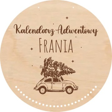 Kalendarz adwentowy drewniana BAZA z imieniem