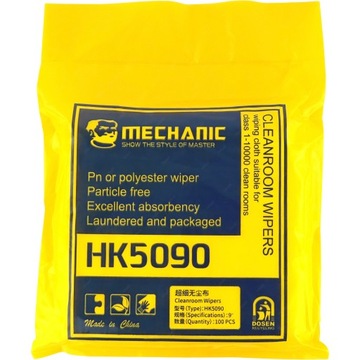100X ŚCIERECZKI BEZPYŁOWE MECHANIC HK5090 DRUKARKI OPTYKA SERWIS DRUKARNIE