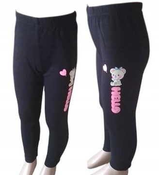 Legginsy Getry dziewczynki modne bawełna LEKKO OCIEPLANE 98-104