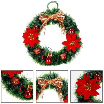 РОЖДЕСТВЕНСКИЙ ВЕНОК, ДВЕРНОЙ ВЕНОК КРЕМ, 35см, БОЛЬШОЙ