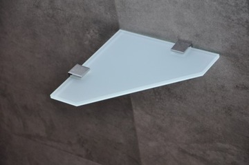 ПОЛКА СТЕКЛЯННАЯ УГЛОВАЯ SAFE 30x30 8мм серебро