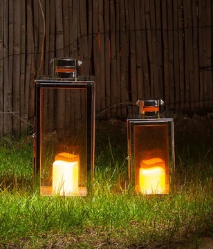 ХРОМНЫЕ ГЛАМУРНЫЕ ФОНАРИ 30+42 + СВЕЧИ СВЕТОДИОДНЫЕ