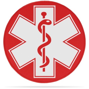 ESKULAP STAR OF LIFE ODBLASKOWA NASZYWKA MEDYCZNA