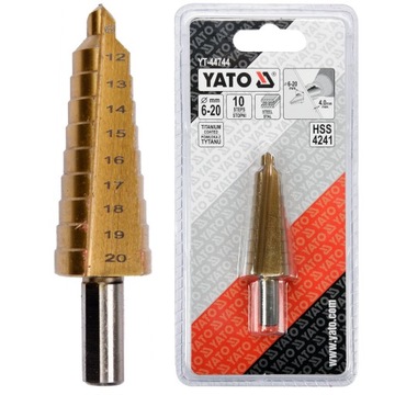 YATO WIERTŁO STOPNIOWE HSS STOŻKOWE 6 - 20 mm