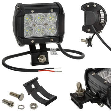 LAMPA 6 LED HALOGEN ROBOCZY SZPERACZ 18W 12V 24V