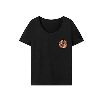 T-shirt damski Modny, regularny krój, okrągły dekolt, odzież sportowa XXL