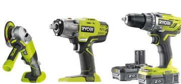 RYOBI ZESTAW R18IW3 R18DD3 R18AG +2XAKU