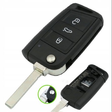 KLÍČ SUROVÝ SKODA SEAT VW GROŠ HU162T 3 KNOFLÍKY MONTOVANÝ Z VRCH OVLÁDAČ