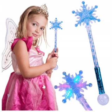 MAGICZNA RÓŻDŻKA duża dla lodowej księżniczki ŚWIECĄCA 55CM dziewczynek