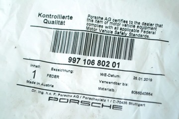 PORSCHE 911 991 2019 JINÁ DÍL PODVOZKU