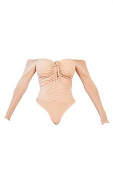 PRETTYLITTLETHING BEŻOWE BODY DAMSKIE 34 EGG