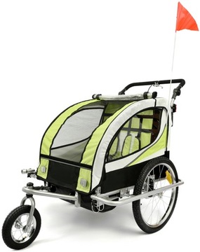 ВЕЛОСИПЕДНЫЙ ПРИЦЕП PRO 3в1, ШОК + СВЕТОДИОДЫ