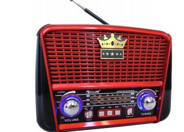 Przenośne RADIO solarne, FM, BLUETOOTH, Kabel, USB, Karta