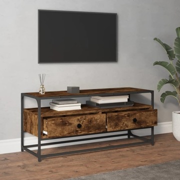 vidaXL Szafka pod TV, przydymiony dąb, 100x35x45 cm