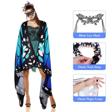 ДЕКОРАТИВНЫЙ ШАРФ С КРЫЛЬЯМИ БАБОЧКИ РЕКВИЗИТ ДЛЯ ВЕЧЕРИНКИ