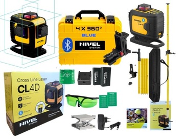 NIVEL SYSTEM CL4D-B BT LASER KRZYŻOWY 4X360 TYCZKA