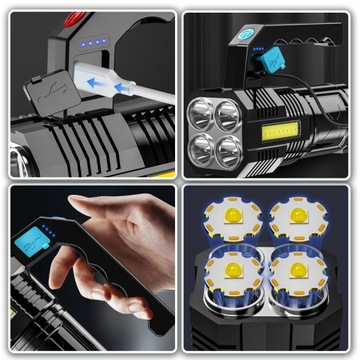 Многофункциональный перезаряжаемый светодиодный фонарь, прожектор, перезаряжаемый от USB.