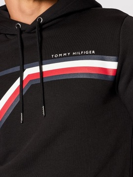 Bluza męska TOMMY HILFIGER z kapturem logo czarna