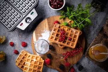 Вафельница на 2 хрустящие вафли размера XXL ВЫСОКАЯ МОЩНОСТЬ 1600 Вт