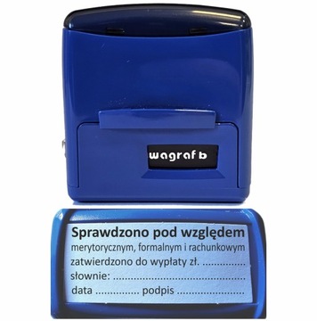 Pieczątka SPRAWDZONO POD WZGLĘDEM MERYTORYCZNYM FORMALNYM I RACHUNKOWYM