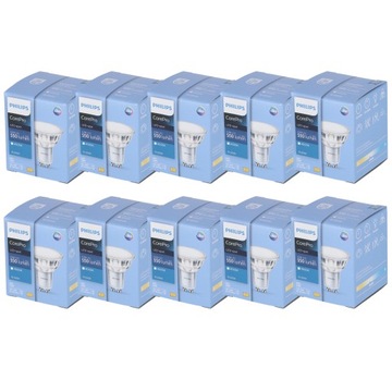 10x ŻARÓWKA LED GU10 4,9W 4000K 120° 550lm PHILIPS