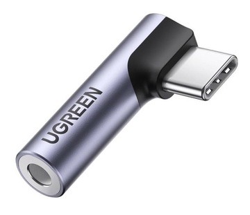 UGREEN ADAPTER KĄTOWY PRZEJŚCIÓWKA USB-C MĘSKI DO MINI JACK 3.5MM ŻEŃSKI