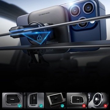 БЕСПРОВОДНОЕ ЗАРЯДНОЕ УСТРОЙСТВО ESR HALOLOCK MAGNETIC MAGSAFE VENT АВТОМОБИЛЬНОЕ ЗАРЯДНОЕ УСТРОЙСТВО QI2 15 Вт ЧЕРНОЕ