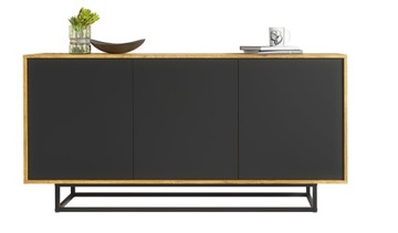 KOMODA STOLIK SZAFKA LOFT RETRO DĄB/CZARNY LFT102