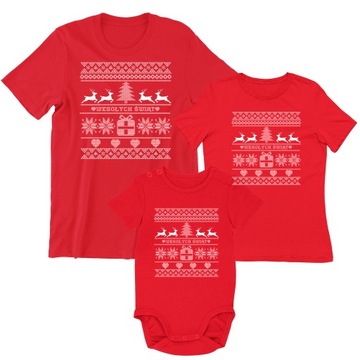 КОМПЛЕКТ ФУТБОЛКИ ДЛЯ СЕМЬИ ДЛЯ РОЖДЕСТВЕНСКОЙ СЕССИИ 2+1