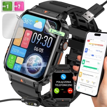 Smartwatch męski menu PL 340 mAh Bluetooth Call!! SMART WATCH PRO + FOLIA