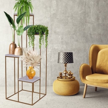 Золотая подставка для цветов, плита из искусственного мрамора, подставка для цветов, подставка для цветов на 4 горшка