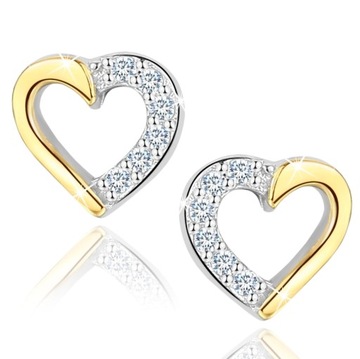ЗОЛОТЫЕ СЕРЬГИ ДЛЯ ДЕВОЧКИХ СЕРДЦЕВ, СЕРЕБРО 925 ПРОБЫ