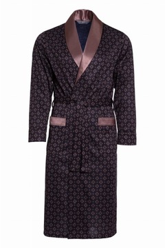 Elegancki cienki szlafrok męski RE-502 Czarny -XXL