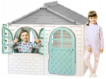 БОЛЬШОЙ XL ДЕТСКИЙ ДОМик Садовая конюшня 129x129x120 см ШТОРЫ Ставни