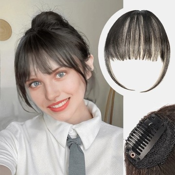 Przedłużanie włosów Clip In Bangs, brązowo-czarne klipsy Air Bangs