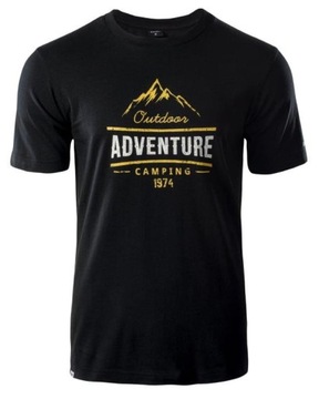 HI-TEC KOSZULKA MĘSKA T-SHIRT BAWEŁNIANY CZARNY M