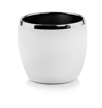 Osłonka CERAMICZNA Biała Srebrna Glamour Kula 14cm