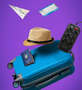 Удлинитель Spacetronik SR-204, 6AC, 4USB, быстрая зарядка