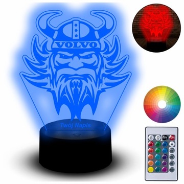 Lampka Led Na Biurko Statuetka 3D Volvo Logo Viking Ciężarówka Samochód Tir