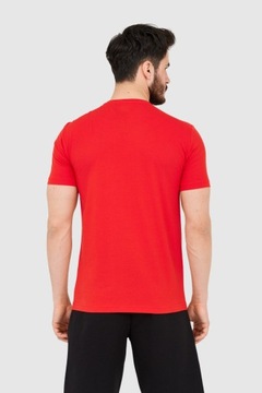 EA7 Czerwony męski t-shirt z dużym białym logo S