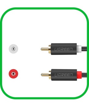 Kabel Przewód Audio Wtyk 2x RCA do 2xRCA Chinch STEREO 2M Pozłacany