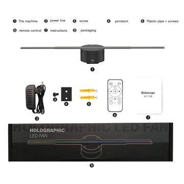 ПРОЕКТОР С 3D ГОЛОГРАММОЙ 415X415MM 244LED