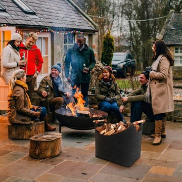 DUŻY KOSZ FILCOWY NA DREWNO OPAŁOWE kominkowe KOMINKA uchwyt torba