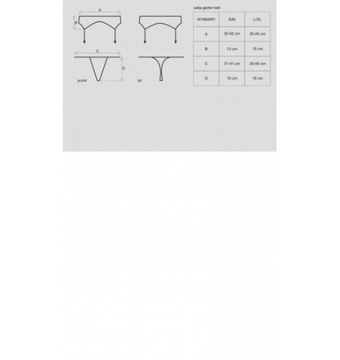 Сексуальный комплект из пояса с чулками и стрингов Catia L/XL