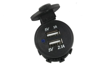 ŁADOWARKA SAMOCHODOWA 2xUSB MONTAŻOWA 5V 3,1A TYP2