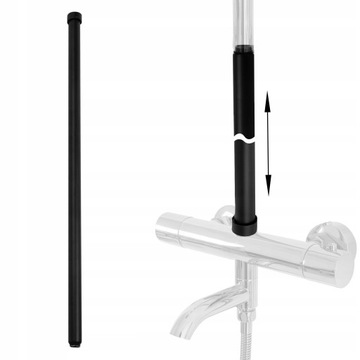 PRZEDŁUŻKA DO ZESTAWU PRYSZNICOWEGO DESZCZOWNICY CZARNA RURKA REA 60 cm