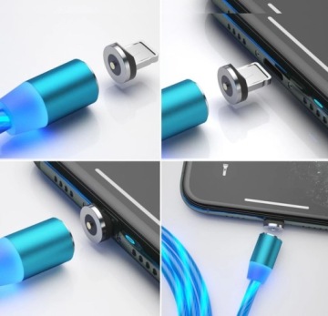 2M Micro Typ-C Магнитный кабель iPhone светится